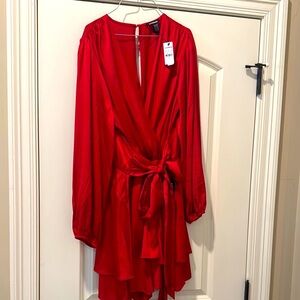 Express Red Long Sleeve Dress